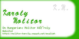 karoly molitor business card